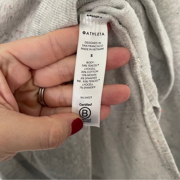 Athleta Balance Crew Neck Sweatshirt Gray/Multi Dot - Picture 6 of 7